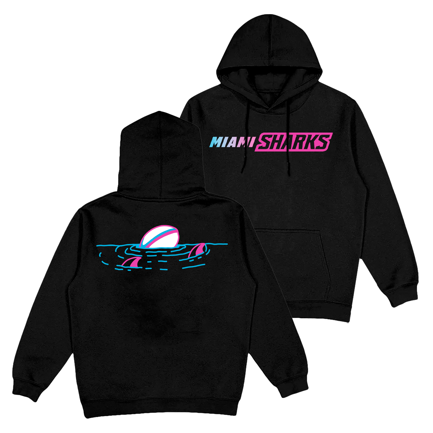 Circling Sharks Black Premium Hoodie