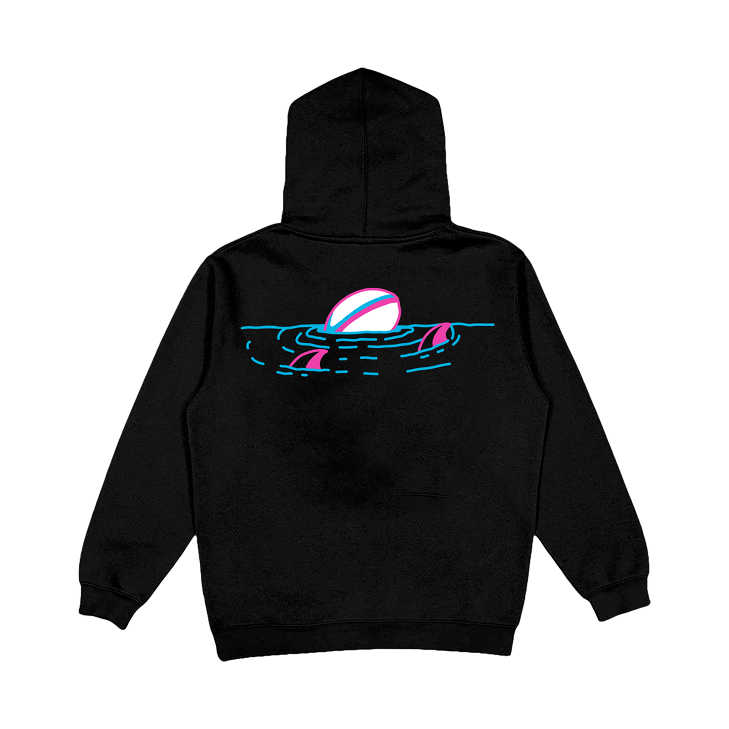 Circling Sharks Black Premium Hoodie