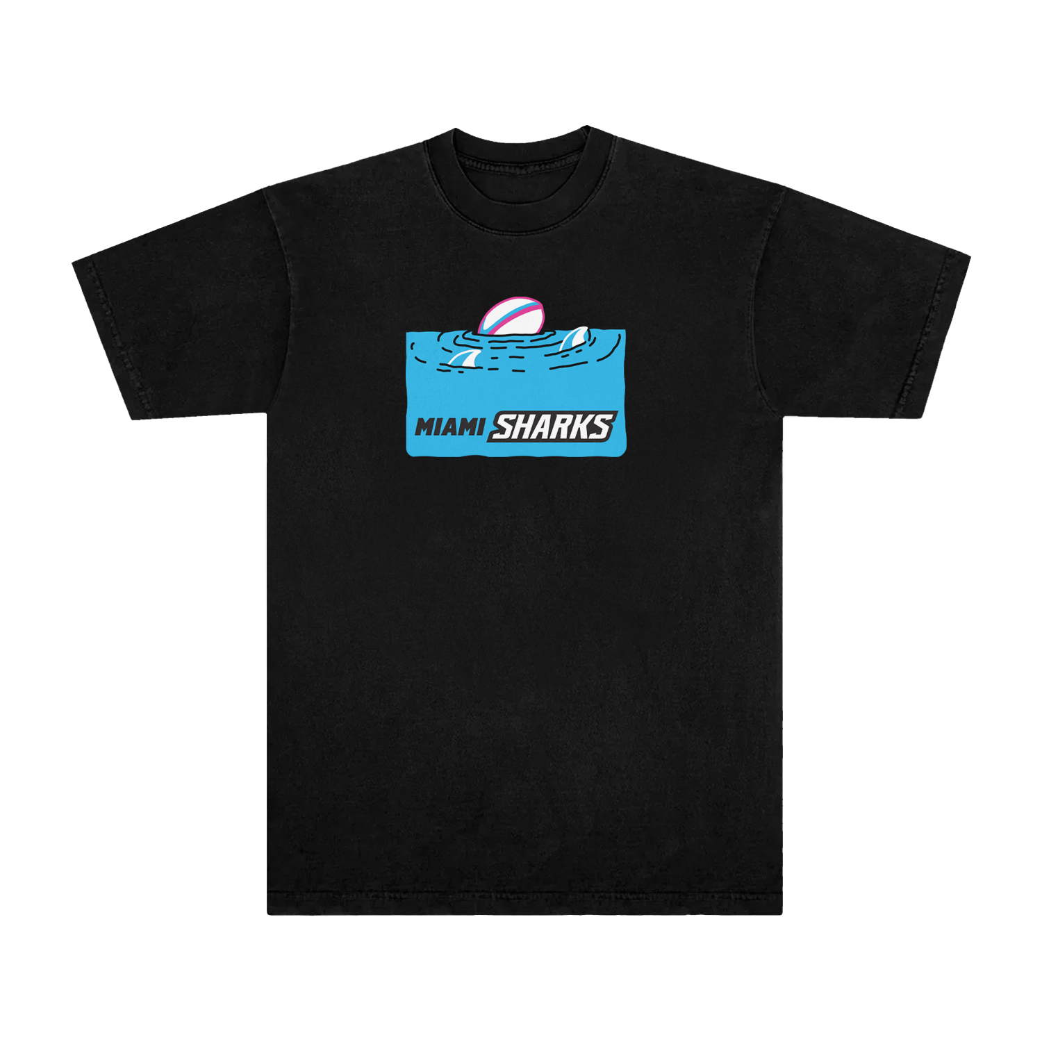 Fins up black t-shirt