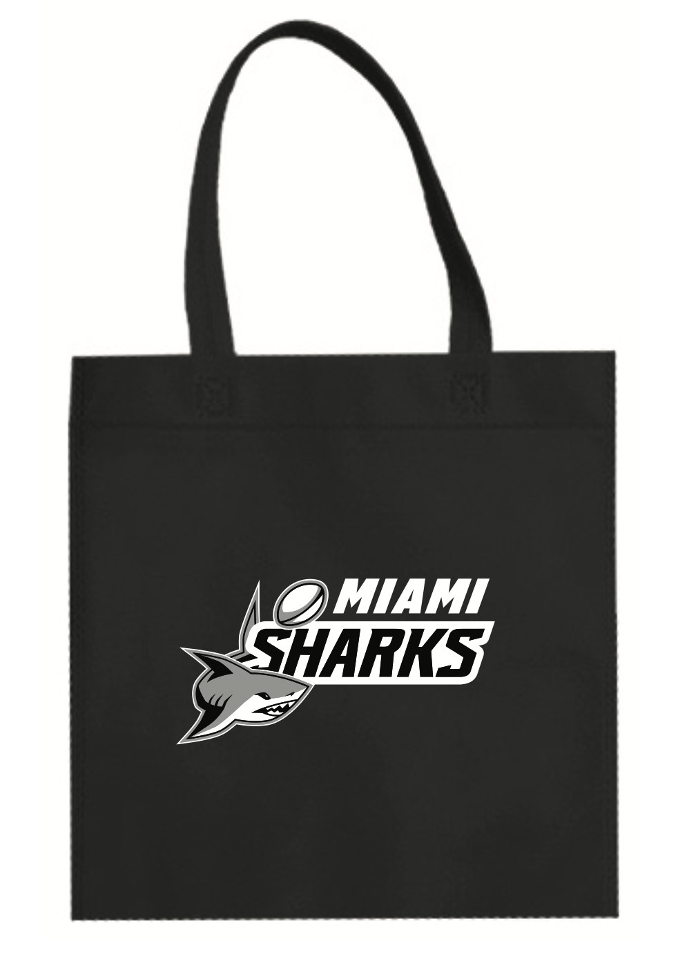 Miami Sharks Emblem Black Cotton Tote